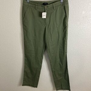 NWT- J crew- Frosty Olive twill pants- Size 6